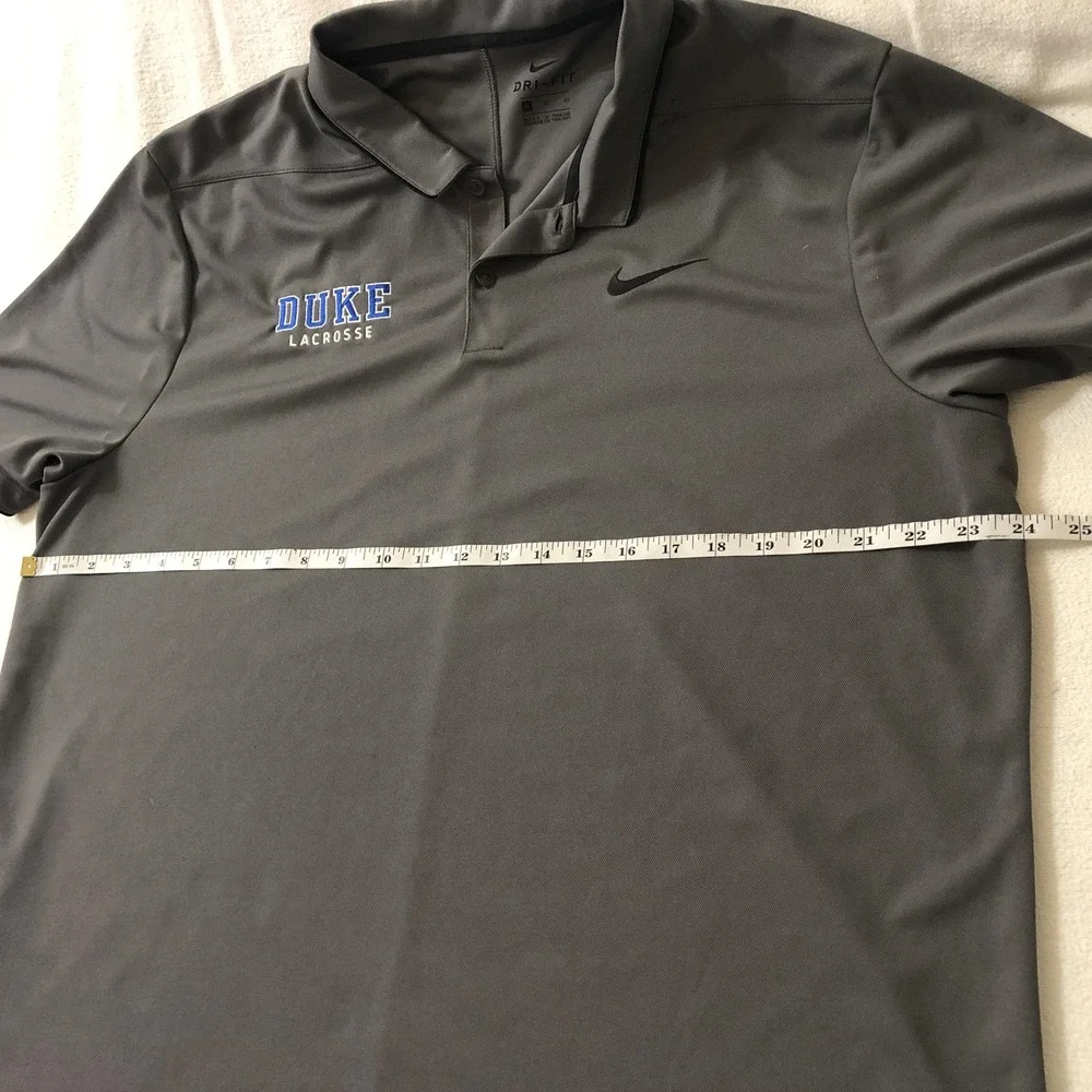 Duke Blue Devils Polo Shirt Mens XL Gray NCAA Lacrosse Nike Dri Fit Performance